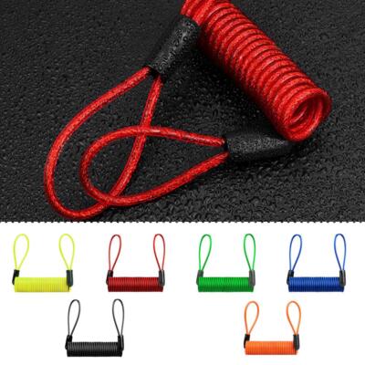 Motorcycle Bike Alarm Brake Disc Lock Security Reminder Cable Rope Stretch 