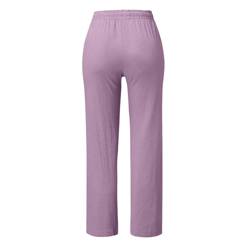 Womens Casual High Waist Pants Drawstring Loose Fit Summer Trousers with Pockets - Imagen 5 de 43