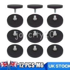 12 pcs Rubber Coated Magnet M6 Magnetic Base Heavy Duty Magnetic Mount Holder
