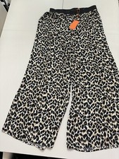 NWT Womens Large Leopard Cheetah Print Wide Leg Flowy Lounge Pants