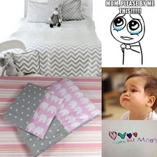 2 Pcs Baby Nursery Bedding Set DUVET COVER+PILLOW CASE 150x120cm fit Toddler Bed