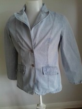 Faded Glory Ladies Pale Blue Long Denim Jacket Chest 38" Vgc