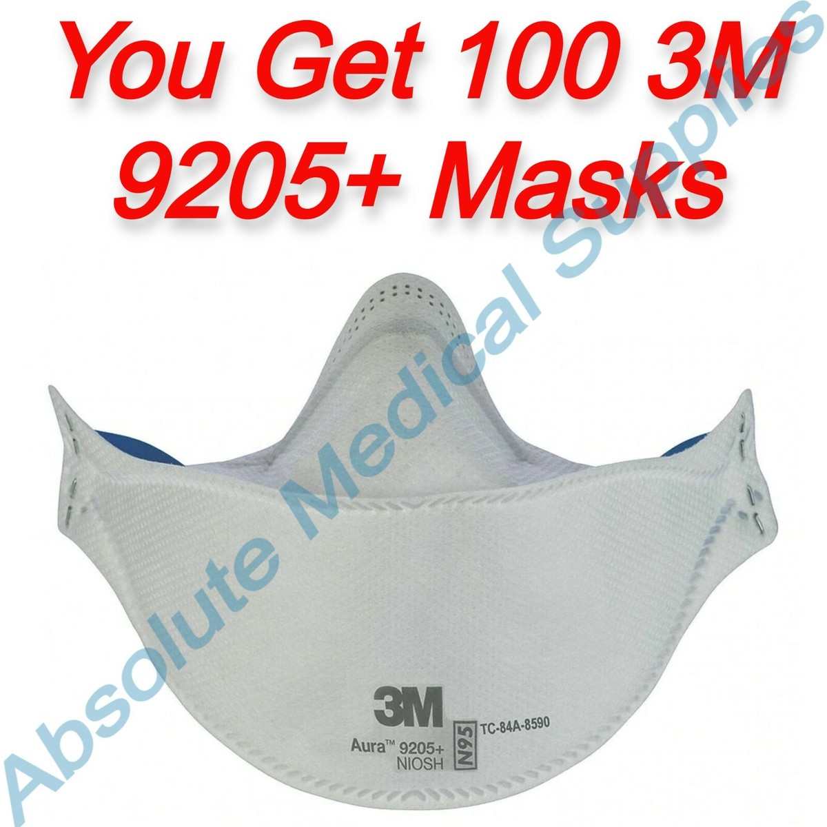 100-Pack* 3M Aura N95 Protective Disposable Respirator Face Mask