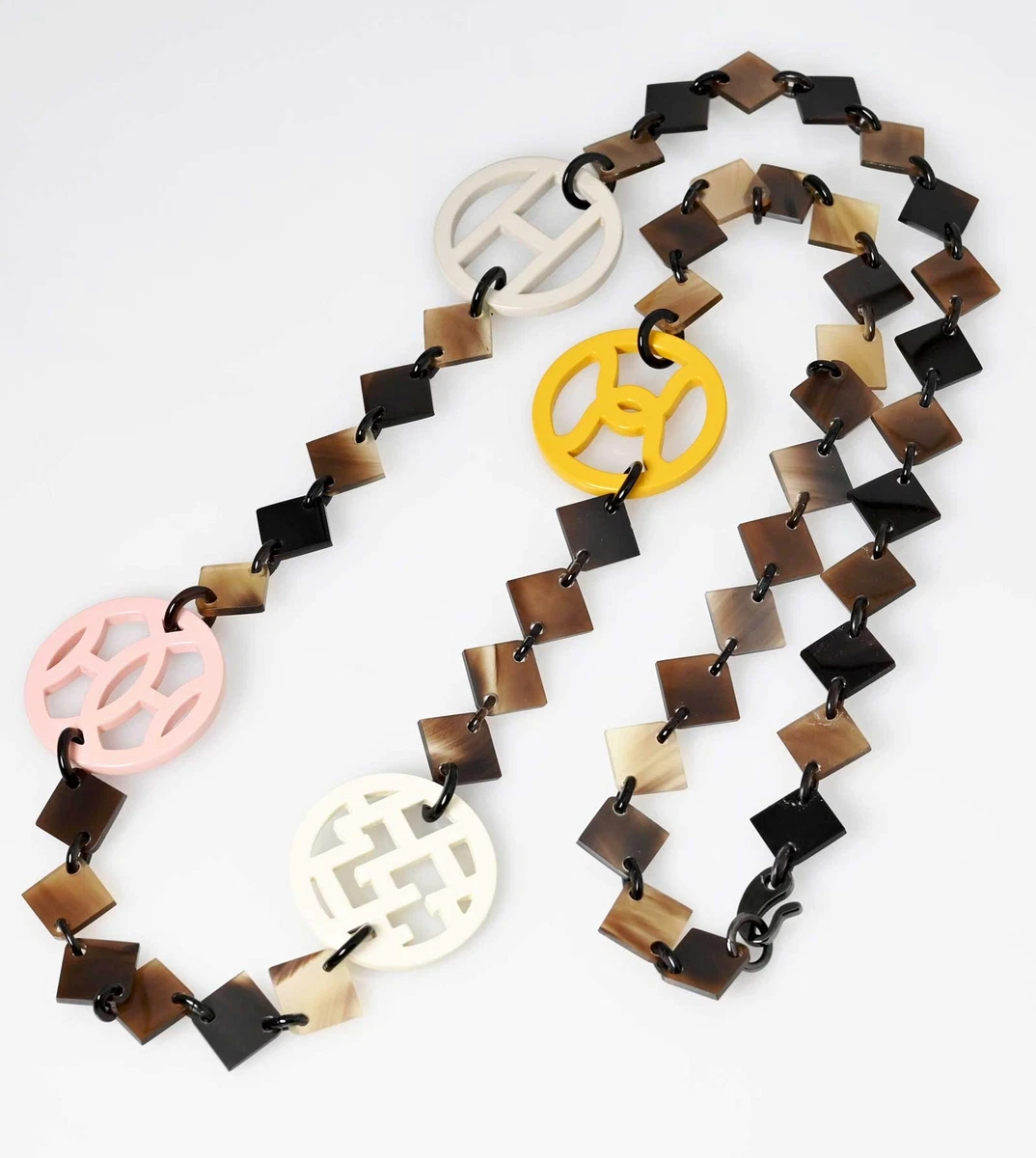 Hermes Lacquered Wood Buffalo Horn Karamba Necklace | Rent Hermes jewelry  for $55/month - Join Switch