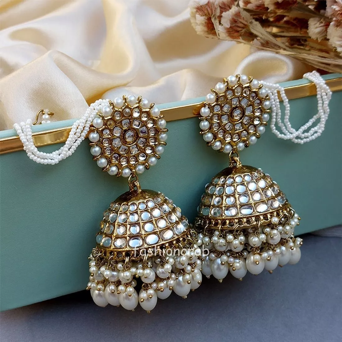 Big earrings for best sale lehenga
