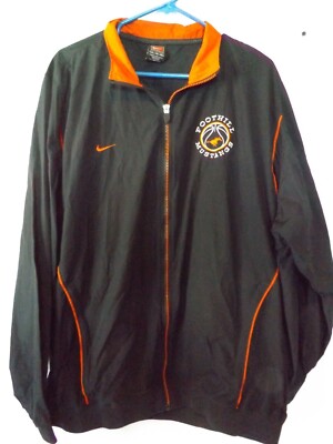 Nike Jacket Men's XL Black Full Zip Clima-Fit Windbreaker Foothill Mustangs