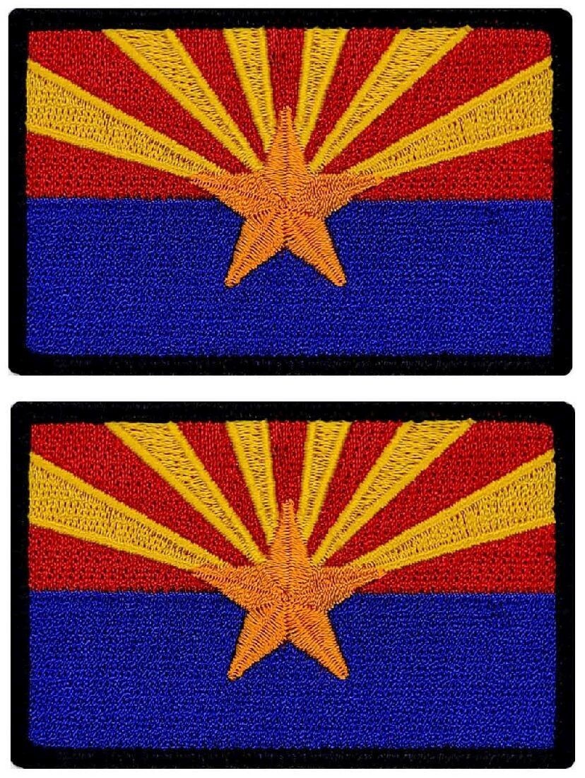 Arizona State Flag Embroidered Patch | 2PC 3.0 X 2.0 IRON ON OR SEW (qp503)