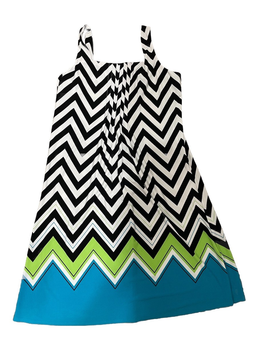 green and white chevron maxi dress Glamour Pattern Size 16 MD8.26
