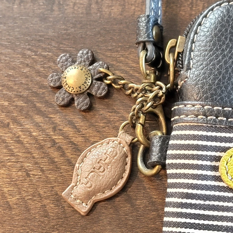 CHALA Fat Cat Bandolera Teléfono Celular Cartera Bolso Dijes Gatito Negro Rayas Hilo Foto 4 de 4