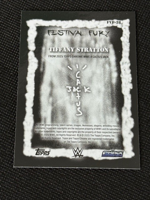 2025 Topps Chrome WWE Cactus Jack #FVF-28 Tiffany Stratton Green