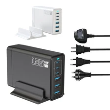 135W 6-Port USB C Charger Dock Station Multi Port Hub with PD Fast Charging NEW
