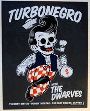 TURBONEGRO - DWARES - 2013 - OGDEN THEATRE - DENVER - JAY VOLLMAR - POSTER
