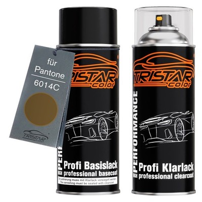 Autolack Spraydosen Set für Pantone 6014C Brown Basislack Klarlack Sprühdose