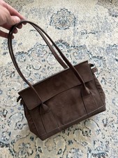 Zara Brown Chocolate Minimalist Split Suede L...