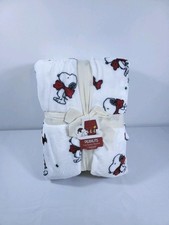 Peanuts New Berkshire Full/Queen 90in x 90in Blanket Snoopy Bowtie Christmas