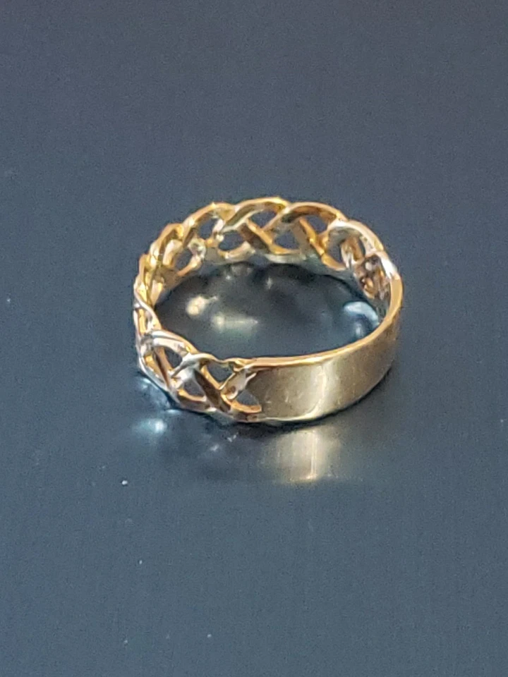 Vintage 14k Yellow Gold Weave Shape Ring - Size 6.5 - Image 3 of 4