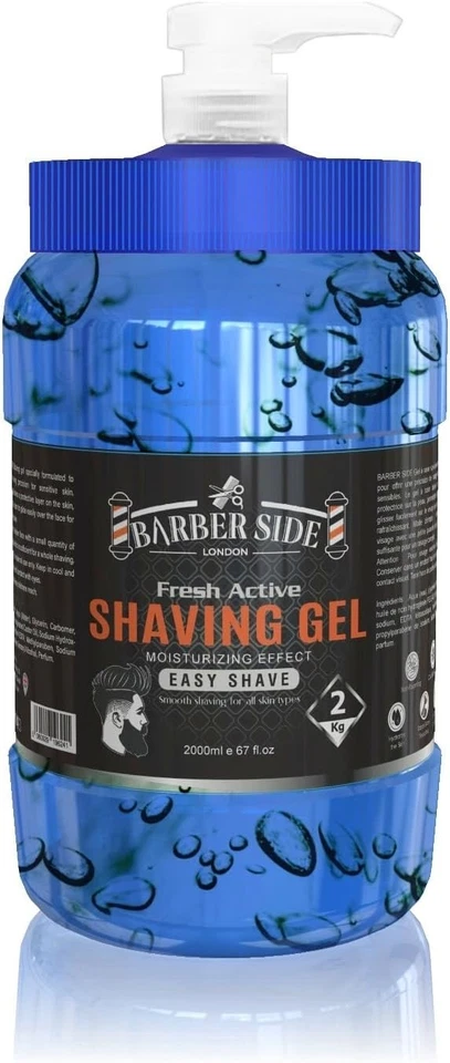 ican Barberside London Fresh Active Moisturizing Shaving Gel, Blue, 2 Litres