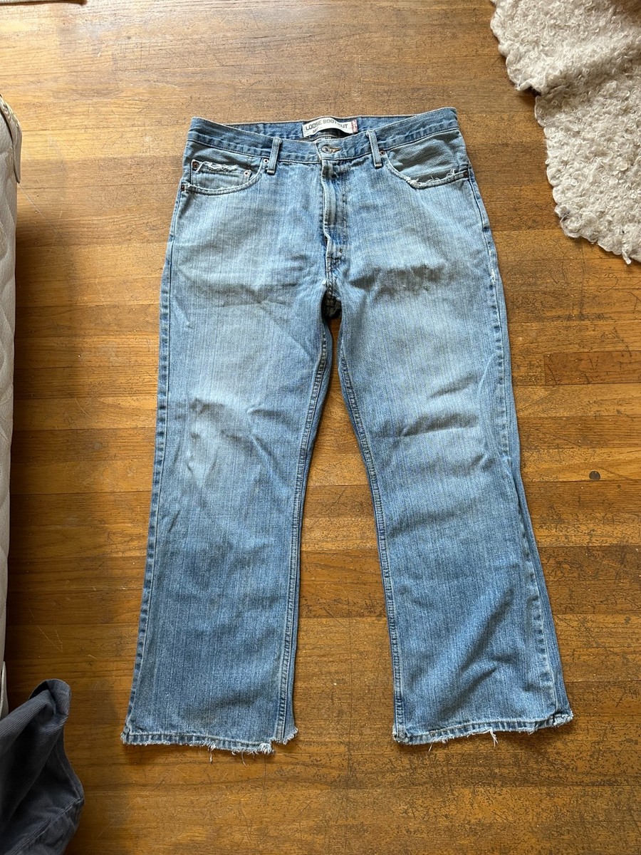 Vintage Levi's 567 34x30 Low Loose Bootcut Distressed Jeans Medium