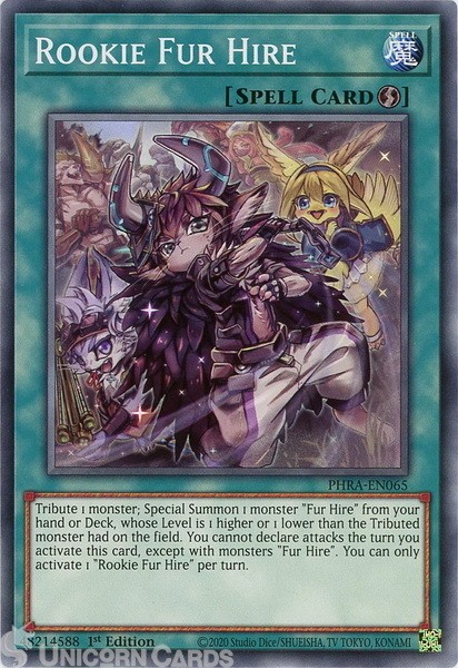 PHRA-EN065 Rookie Fur Hire Common 1st Edition Mint Yu-Gi-Oh! Card