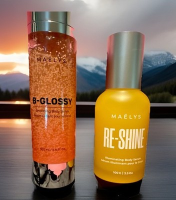 MAËLYS B-Glossy & Re-Shine Body Serum Set Smoothing 3.4 fl oz Vegan