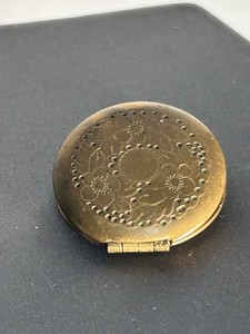 Authentic Antique European Victorian Gold-Plated Floral Engraved Locket Pendant 1880–1900