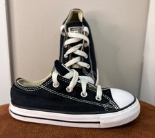 CONVERSE KIDS CANVAS LOW TOP BLACK WHITE SIZE 9 LITTLE KIDS CHUCK TAYLOR