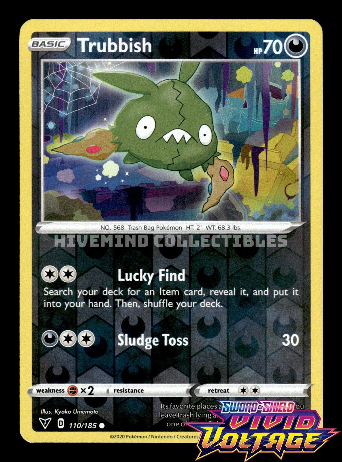 Trubbish 110/185 Vivid Voltage Reverse Holo Pokemon Card