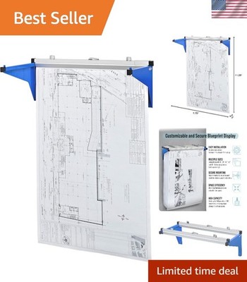Adir Adjustable Blueprint Wall Rack - Durable Steel Organizer for Plans & Maps