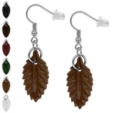 Vera Pelle Orecchini Fatto a Mano Pendenti Foglia Naturali Eleganza per Donna