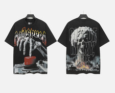 NEW Godspeed Skeleton Mushroom Cloud Explosion Print Short sleeve Mens T-shirt