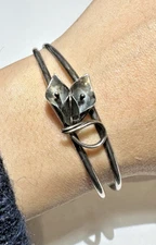 Vintage Stuart Nye Signed Sterling Silver 925 Lily Flower Cuff 9.2g Bracelet