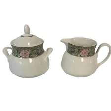 Royal Doulton China Chelsea Garden Pattern Creamer and Sugar Bowl Set TC 1179