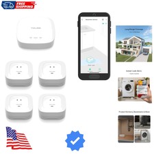 Water Leak Starter Kit: Hub + 4 Leak Sensor 4...