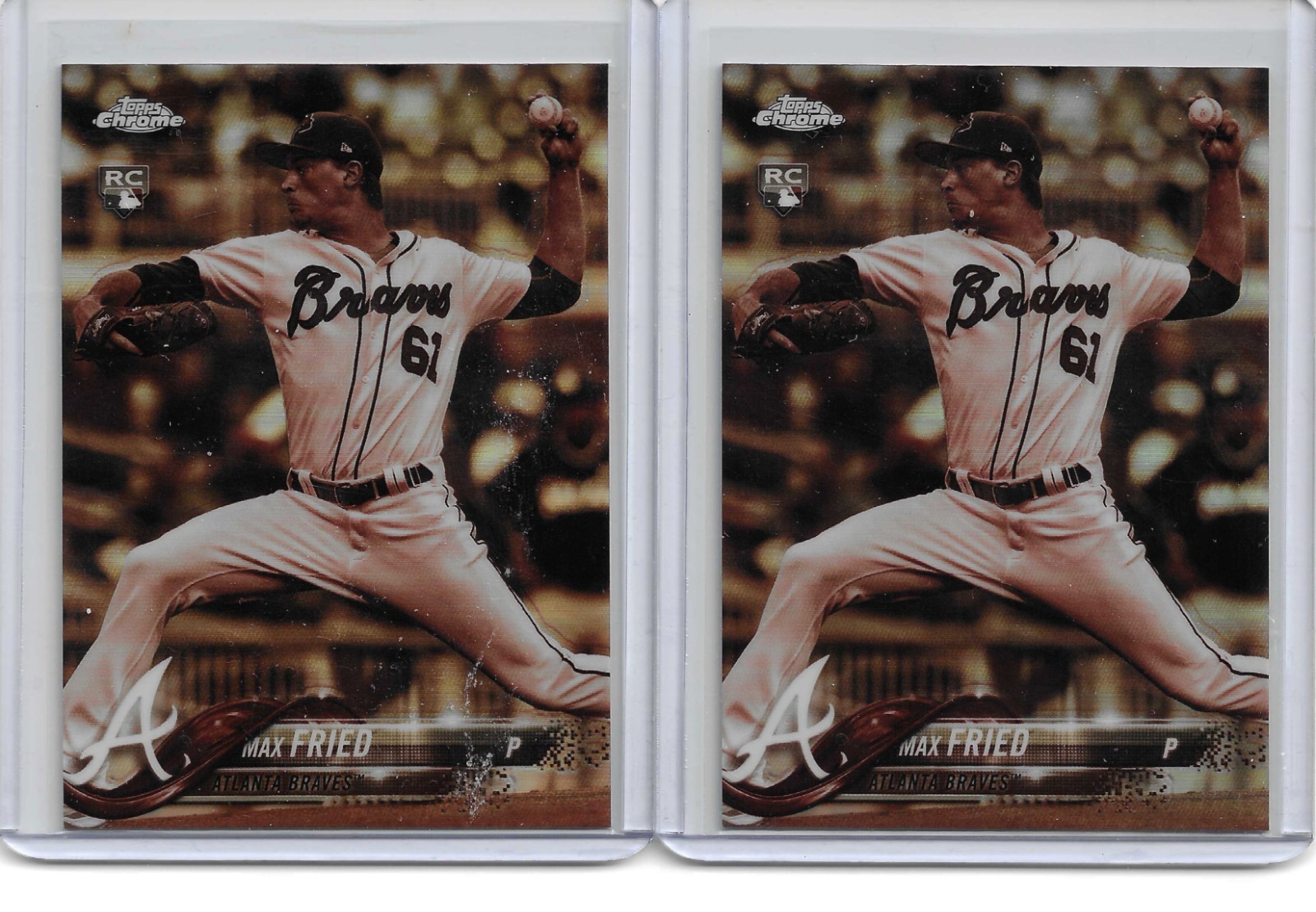 2 2018 Topps Chrome Sepia Refractors Max Fried RC #66