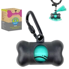 Dog Poop Pickup Bags Holder Dispenser with Standard-Sized Leak-Proof Scented ...