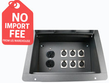 Recessed Stage Pocket Floor Box w 6 XLR F Connectors Duplex AC Outlet EC