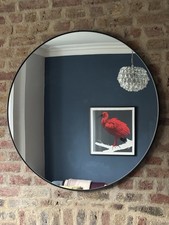 The White Company Chiltern Fine Metal Round Black Mirror (80cm, 2016) Wall-Hung