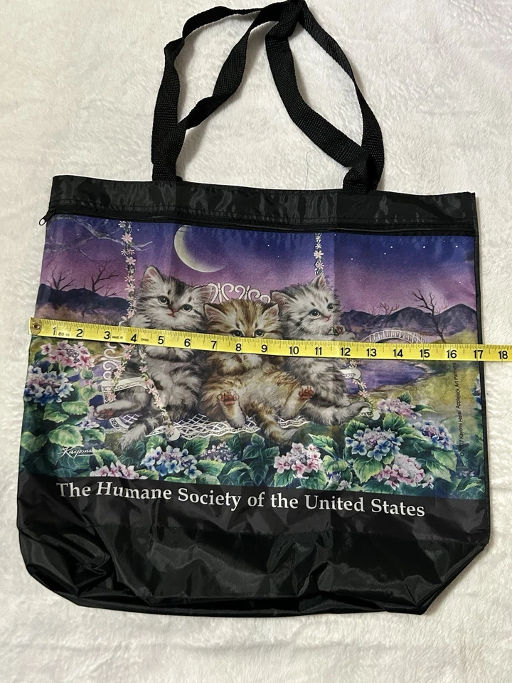 Kitty Cat Black Nylon Tote Bag Humane Society - Image 4 of 4