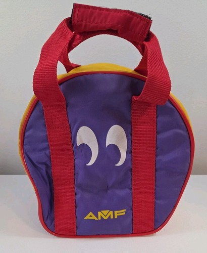 Vintage AMF Multicolor Bowling Ball Bag Single Ball Kids ? Red Yellow Purple