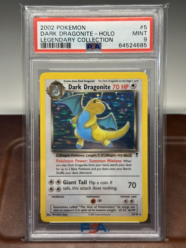 2002 POKEMON LEGENDARY COLLECTION #5 DARK DRAGONITE-HOLO PSA 9