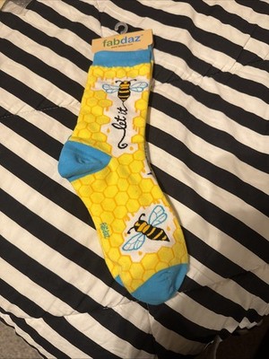 Fabdaz Let it Bee Ladies' Novelty Crew Socks New!