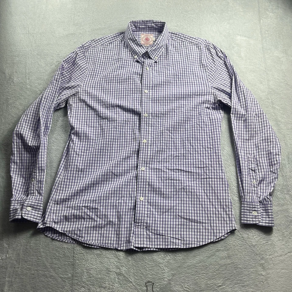 J. Camisa Press Para Hombre XL Púrpura Cuadros Guinga Abotonada Mangas Largas Corpcore Foto 3 de 4