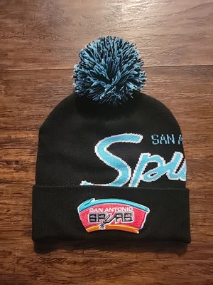 Mitchell & Ness Beanie Hat San Antonio Spurs Black Color Basketball NBA SC