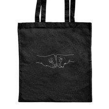 'Fist Bump' Classic Black Tote Shopper Bag (ZB00019227)
