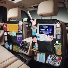 Backseat Car Organizer with Touch Screen Tablet Holder, Storage Pockets, Foldabl