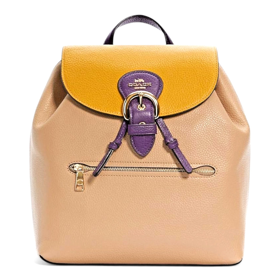 COACH C5788 Leather Backpack Beige Colorblock Womens Designer Bag Japan Seller