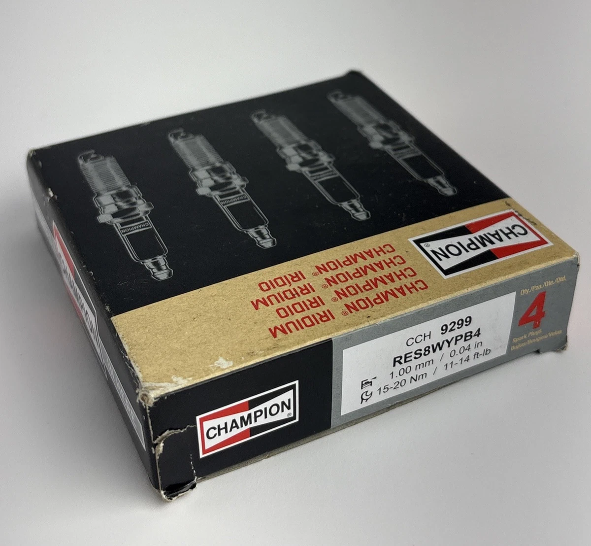 Set of 4 Spark Plugs Iridium Champion Spark Plug 9299 RES8WYPB4 photo 3