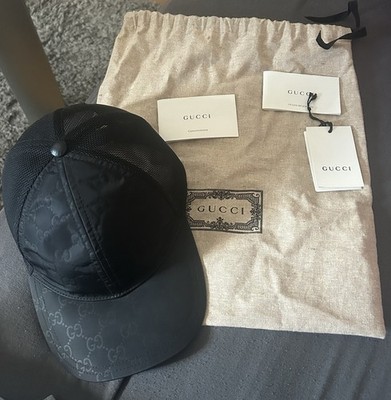 Original Gucci Baseballcap Nylon Schwarz Gr. S
