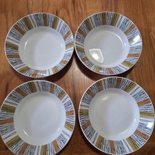 4 x Vintage 60s Midwinter Sienna Jessie Tait large dessert bowls 16.5cm 6.5"
