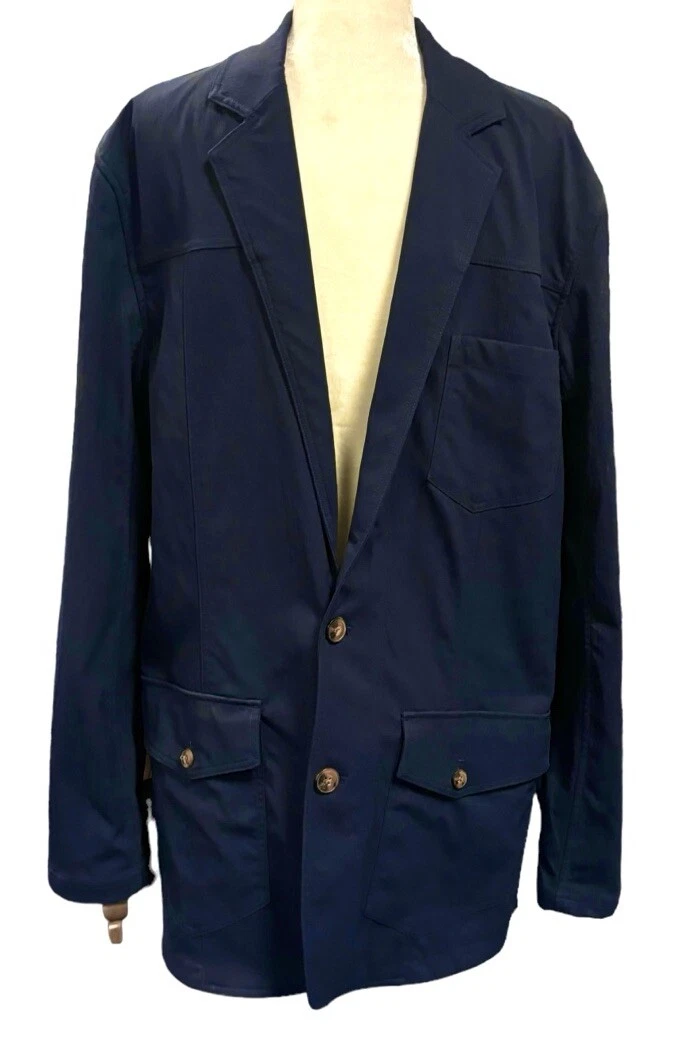 Duluth Trading Co Blazer Men's XLT Navy Blue Jacket Coat nylon stretch